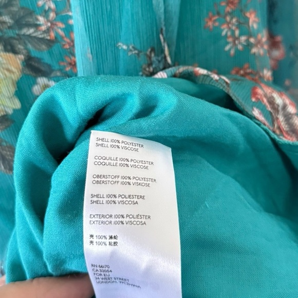 Anthropologie Maeve Emmy Floral Teal Tunic Dress - Picture 3 of 7